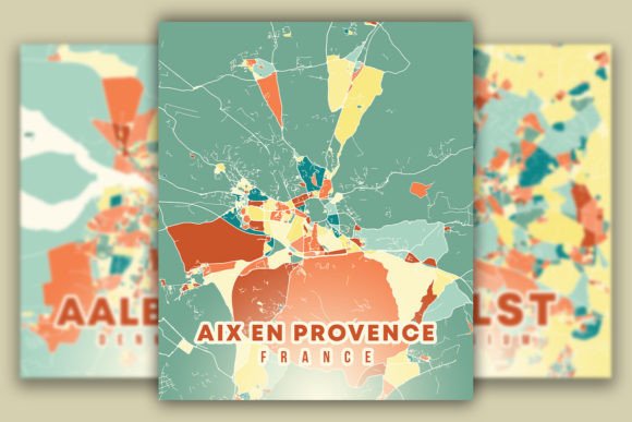 Download Aix En Provence France Colorful Poster M - Provence Collection