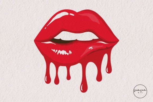 Download Dripping Red Lips Sublimation - Lips sublimation Collection