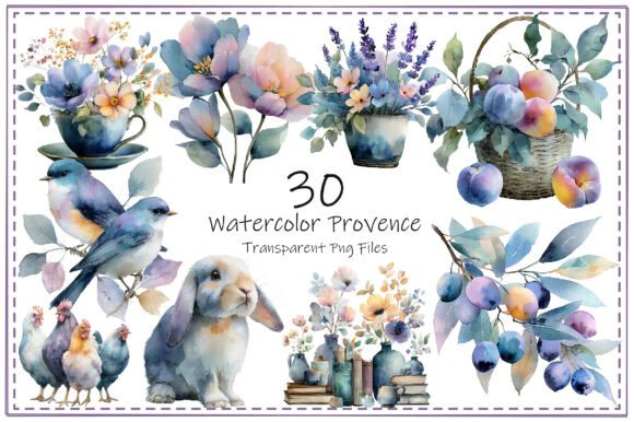 Download Watercolor Provence Clipart Bundle - Provence Collection