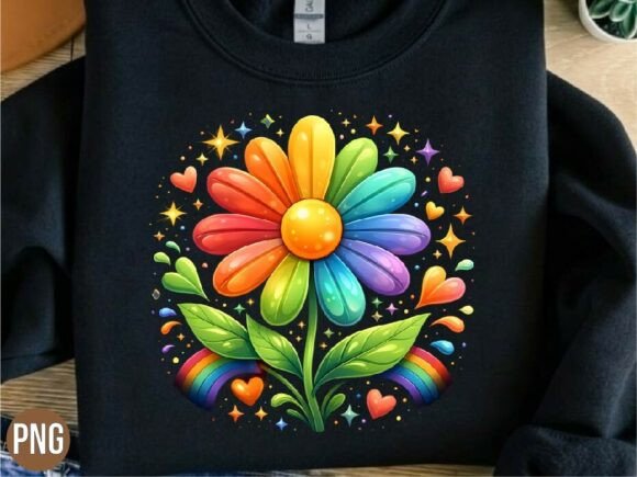 Download Rainbow Flower Heart Pride Month PNG - Pride month png Collection