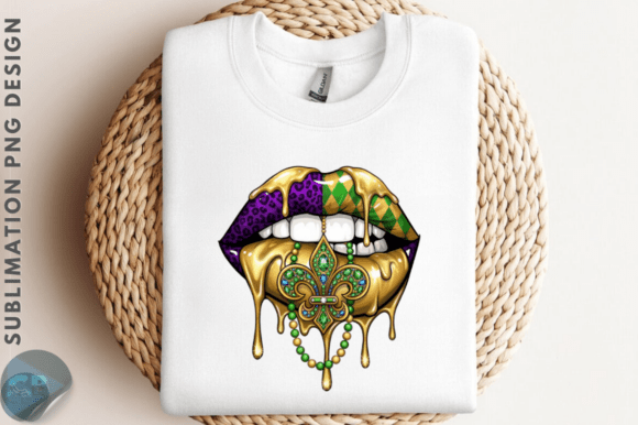 Download Mardi Gras Dripping Lips Sublimation PNG - Lips sublimation Collection