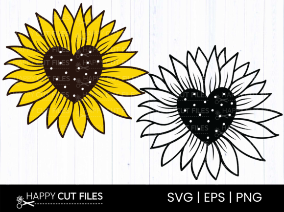 Download Sunflower Heart SVG Clipart Png - Premium Resources