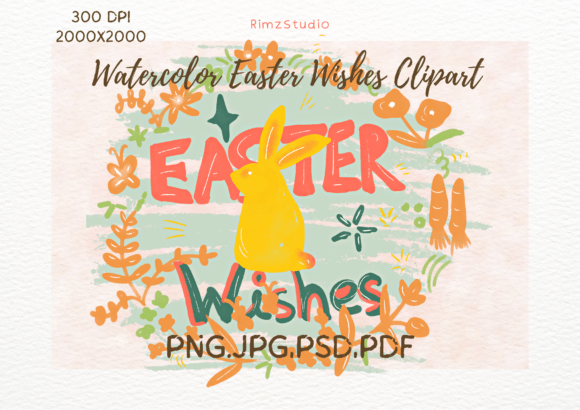 Download Watercolor Easter Wishes Clipart - Premium Resources